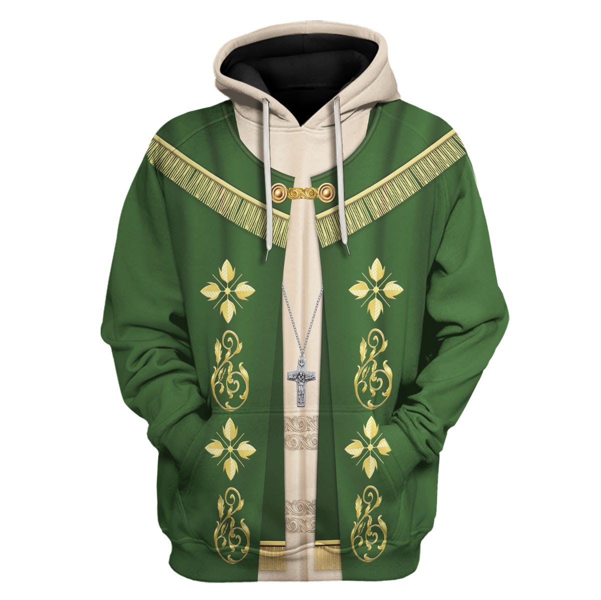 Tracksuit Tracksuit Pullover Sweatshirt Pope Francis in Green Choir Dress 3D Apparel