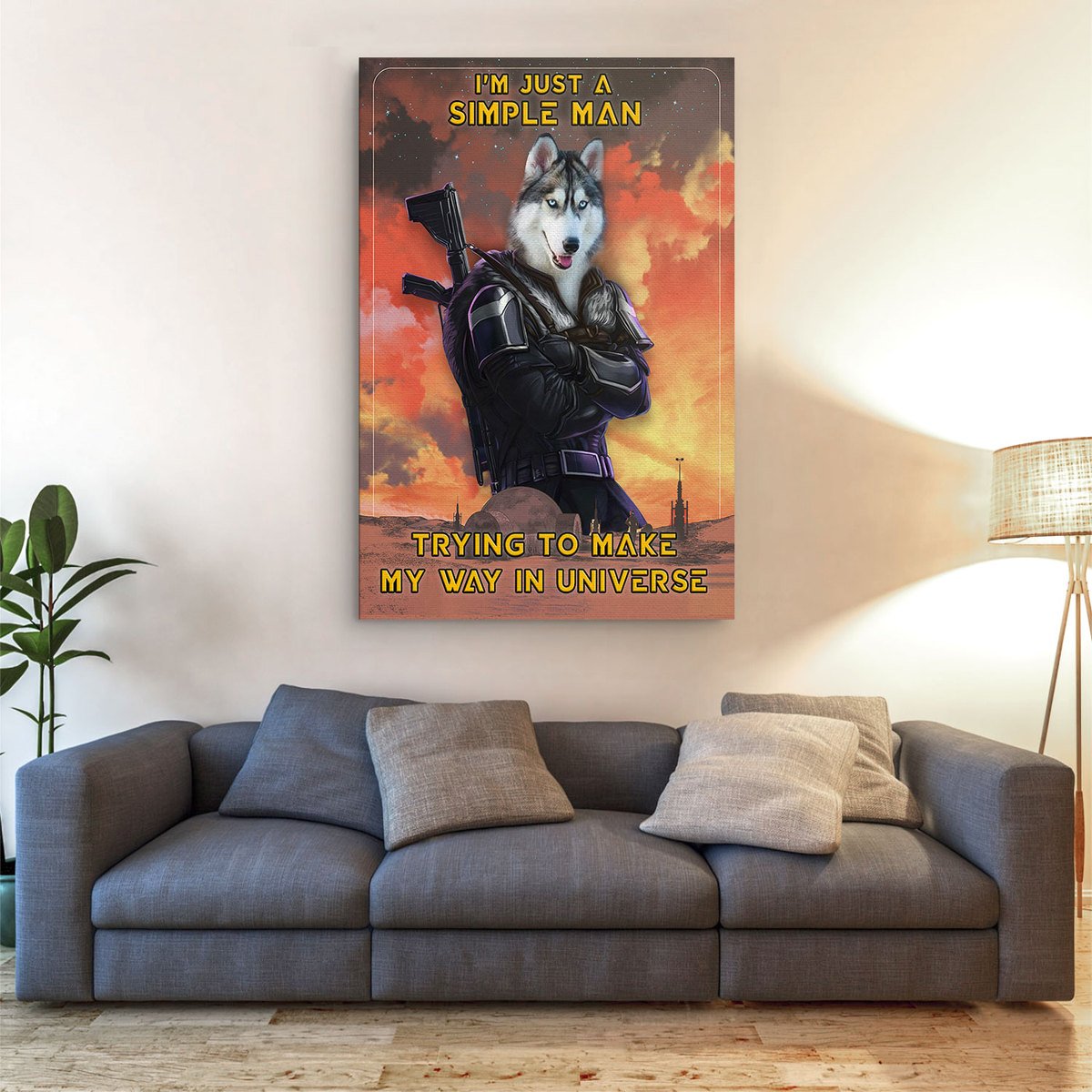 Customized Pet Canvas - I'm Just A Simple Man Trying To Make My Way In Universe