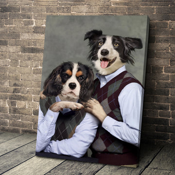 Step-Doggos Personalized 2 Pets Vertical Canvas