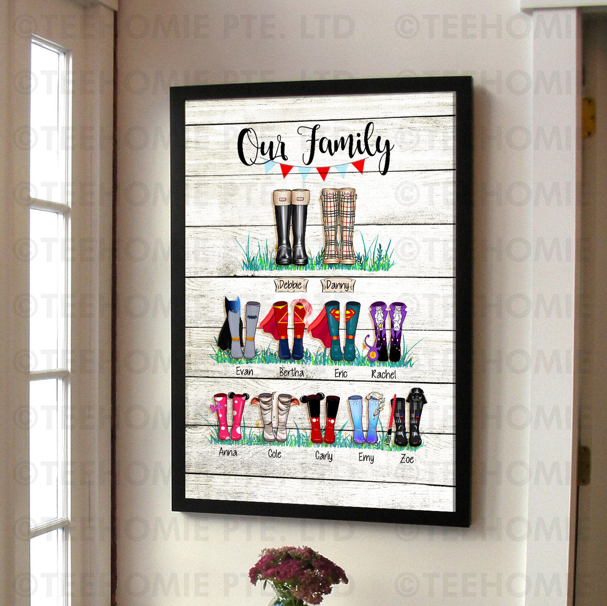 Personalized Photos Canvas Wall Art Family Family Tree