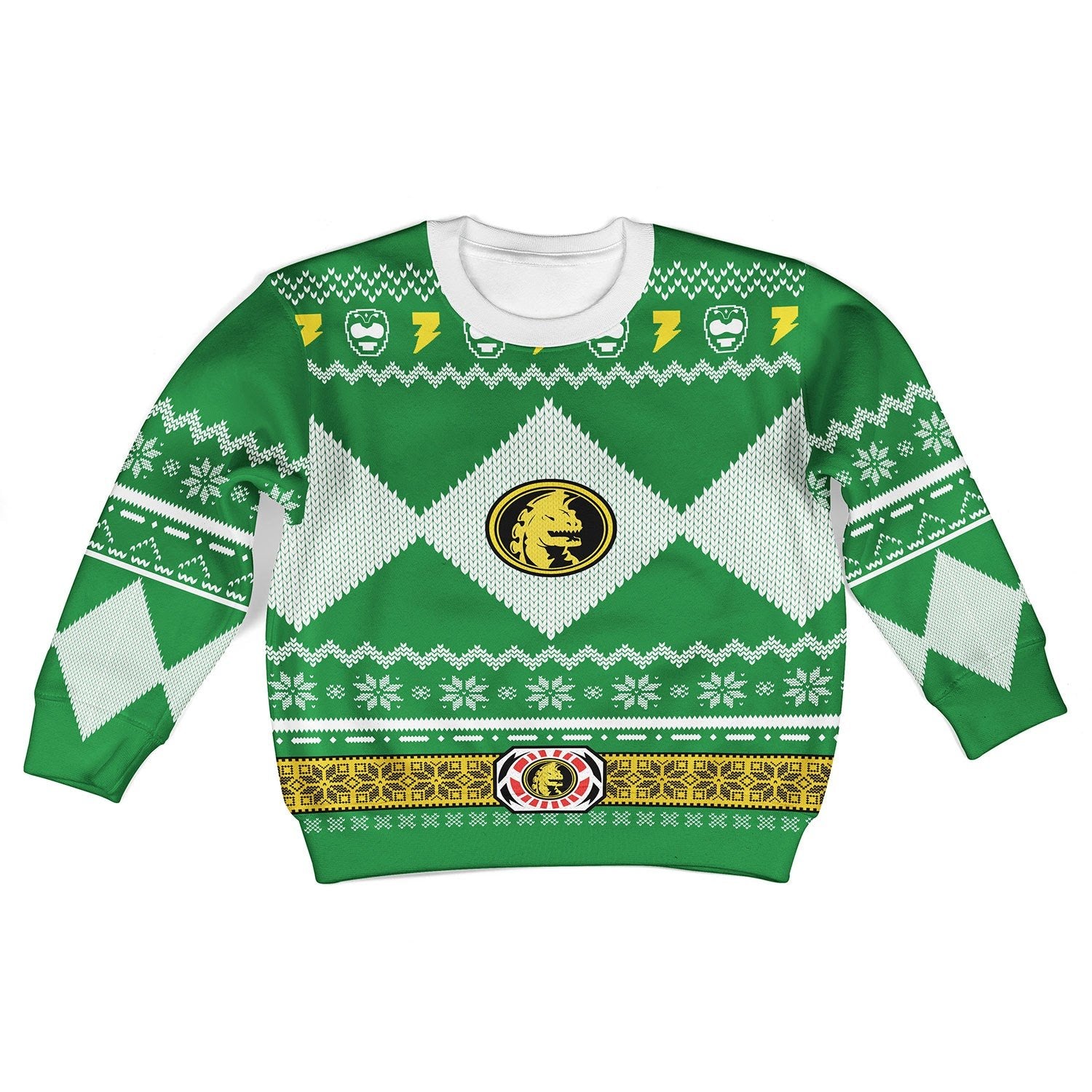 Gearhomies Unisex Kid Tops Pullover Sweatshirt Green Mighty3D Apparel