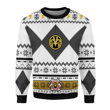 Gearhomies Christmas Unisex Sweater Power Ranger White 3D Apparel