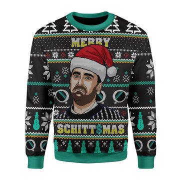 Gearhomies Christmas Unisex Sweater Merry Schittmas Ugly Christmas 3D Apparel