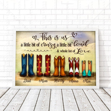 Customized Canvas Poster Wall Art Family Gift Country Boots