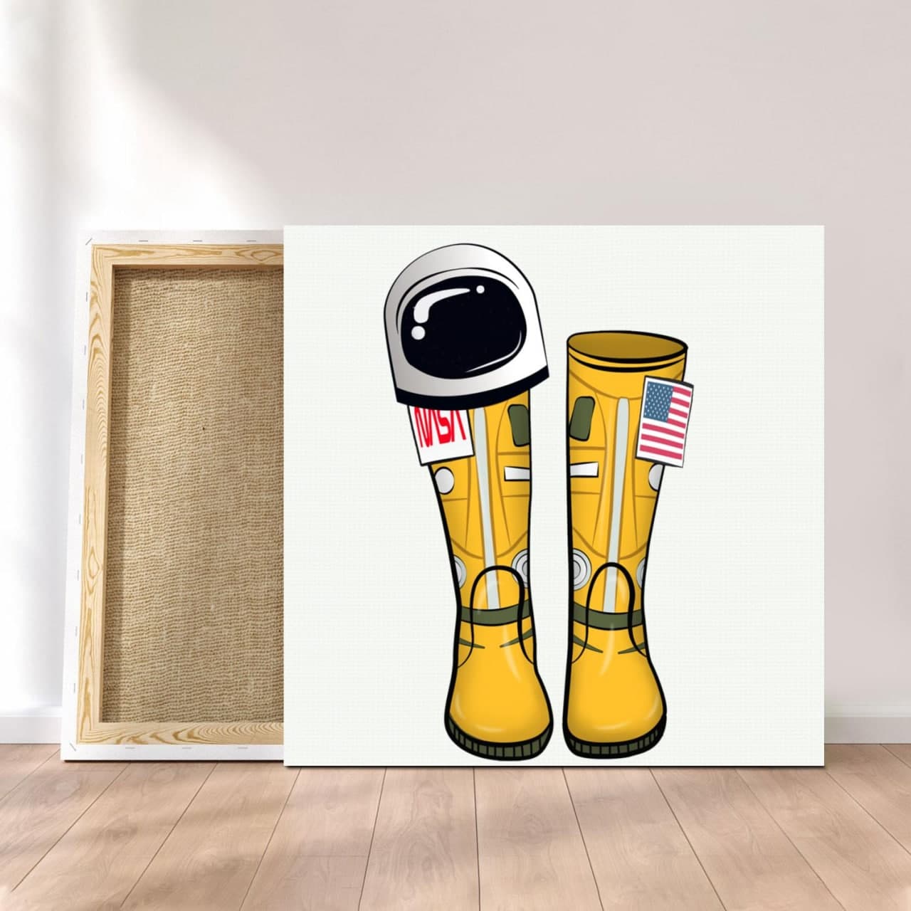 Personalized Canvas Poster Wall Art Spacesuit NASA Astronauts Boots Style