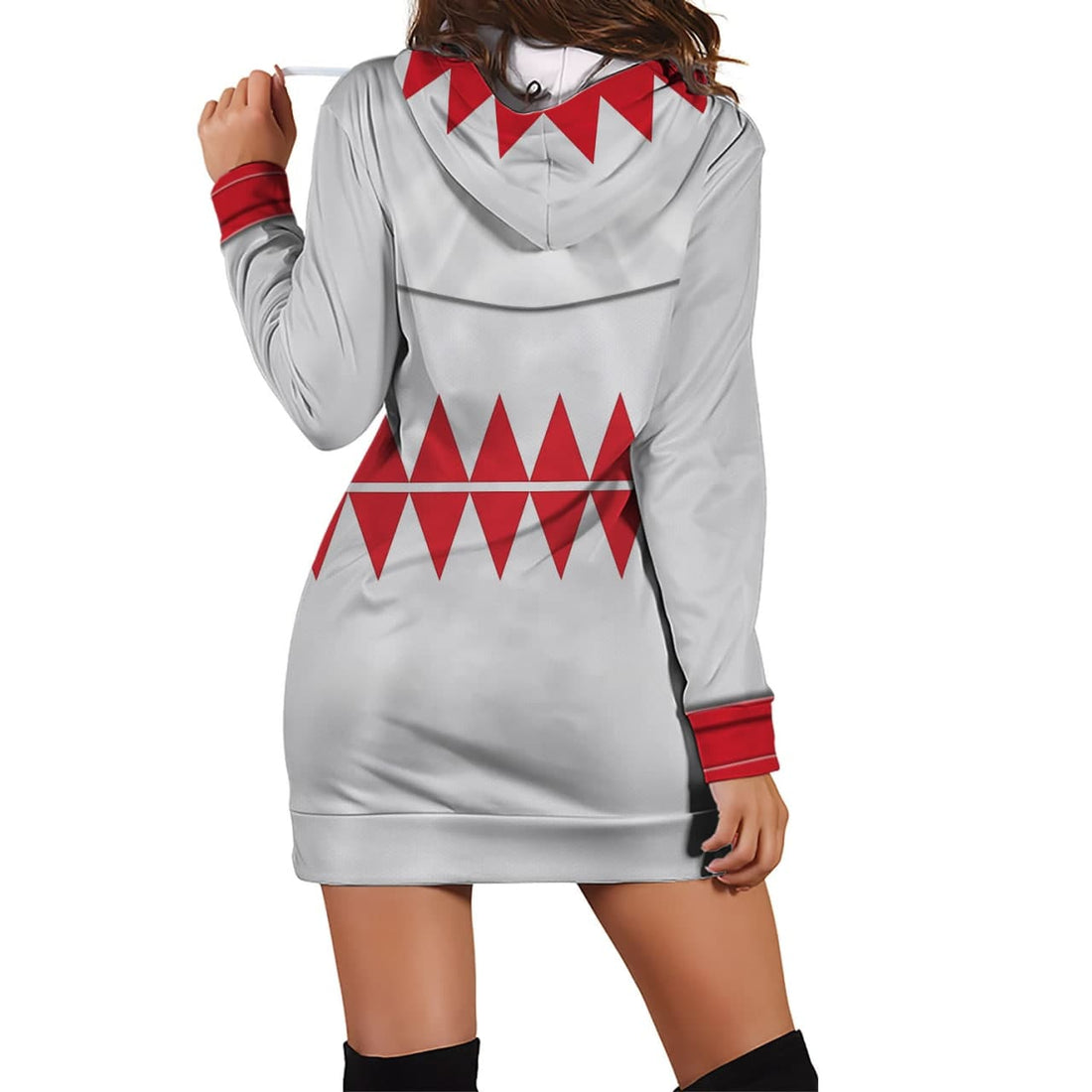 CustomsPig White Mage Zip Dress Hoodie