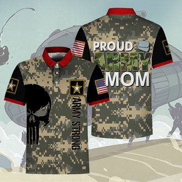 Customspig Polo Shirt US Army Army Ranks Proud US Army Mom 3D Apparel