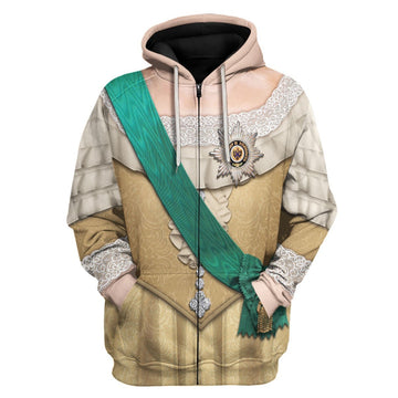 Ekaterina II Russia Fleece Zip Hoodie