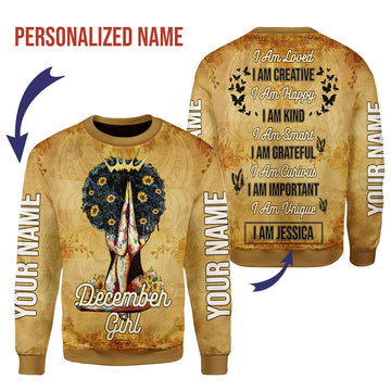Customspig Personalized Ugly Sweater December Girl 3D Apparel