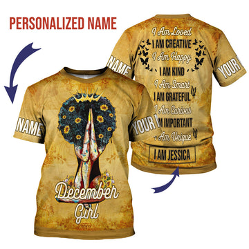 Customspig Personalized T-Shirt December Girl All Over Printed