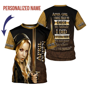 CustomsPig Personalized T-Shirt I'm An April Girl All Over Printed
