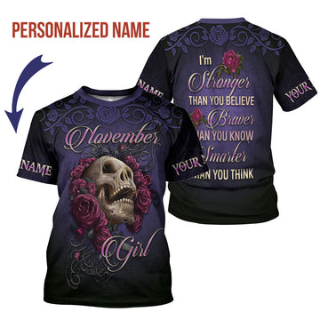 CustomsPig Personalized T-shirt I'm A November Girl All Over Printed