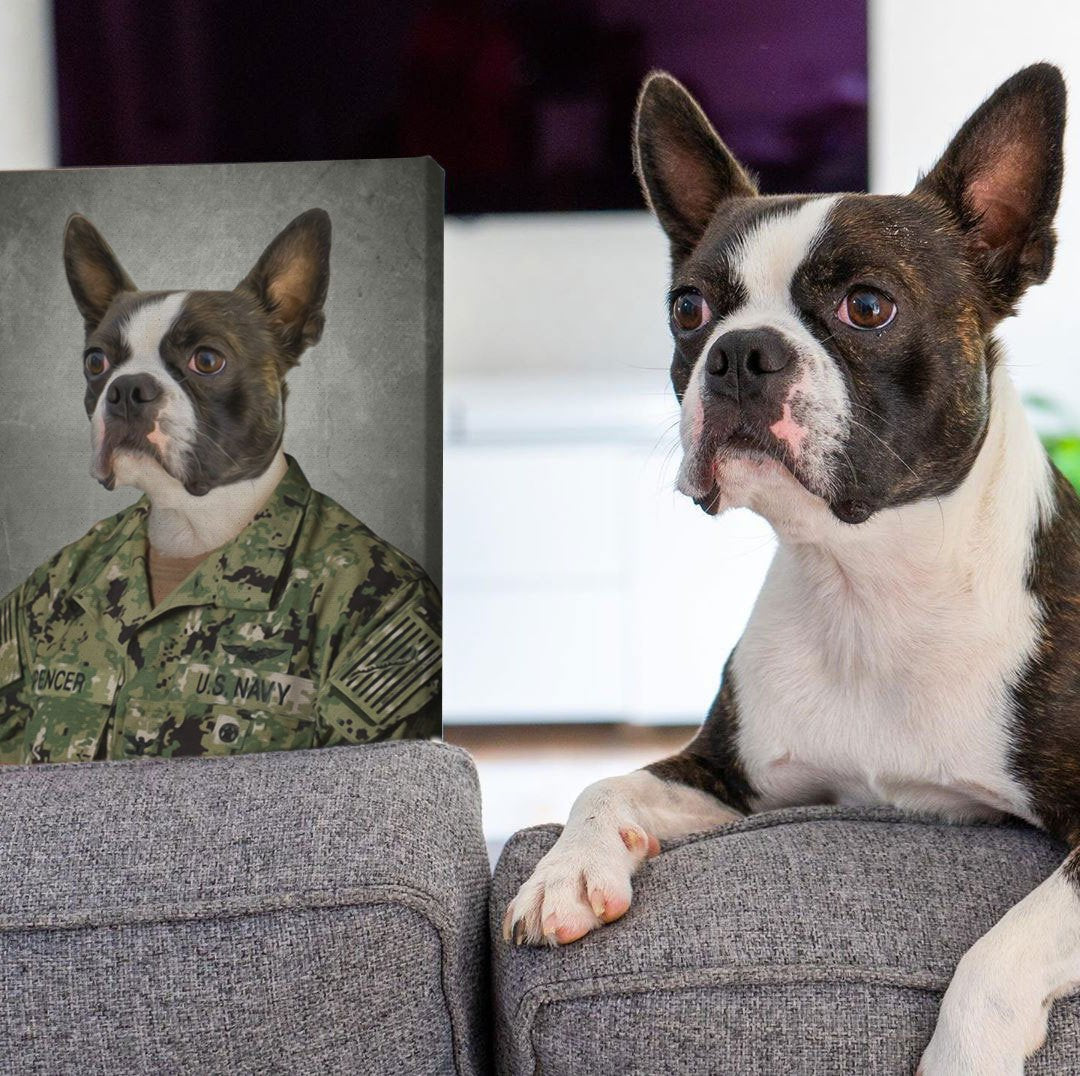 Customized Pet Photo Canvas - US Navy Working Uniform Type I