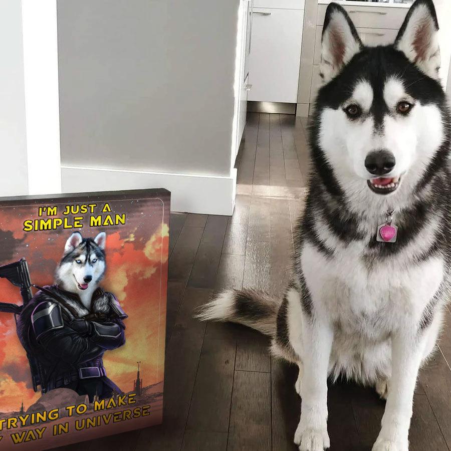 Customized Pet Canvas - I'm Just A Simple Man Trying To Make My Way In Universe