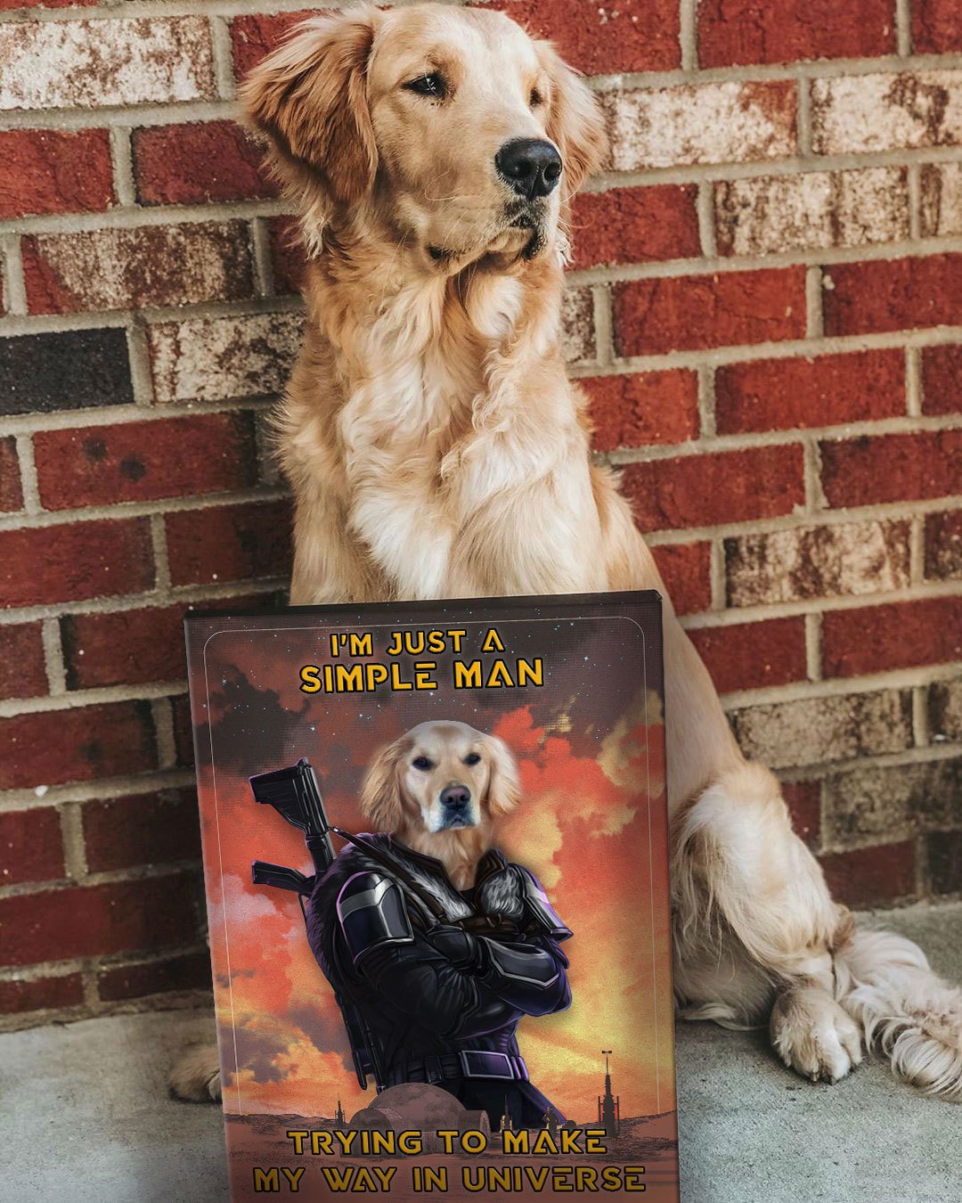 Customized Pet Canvas - I'm Just A Simple Man Trying To Make My Way In Universe