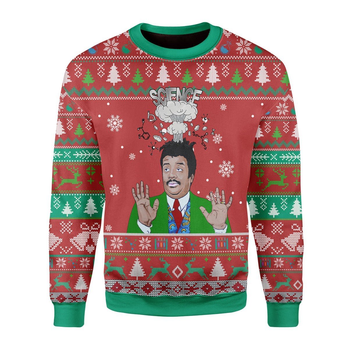 Gearhomies Christmas Unisex Sweater Neil Degrasse Tyson Science Big Bang 3D Apparel
