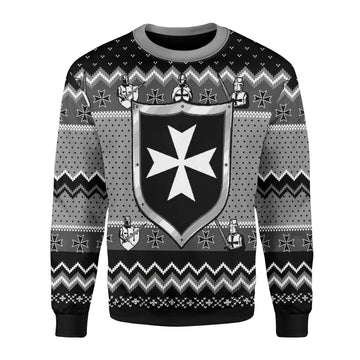 Gearhomies Christmas Unisex Sweater Knights Hospitaller Ugly Christmas 3D Apparel