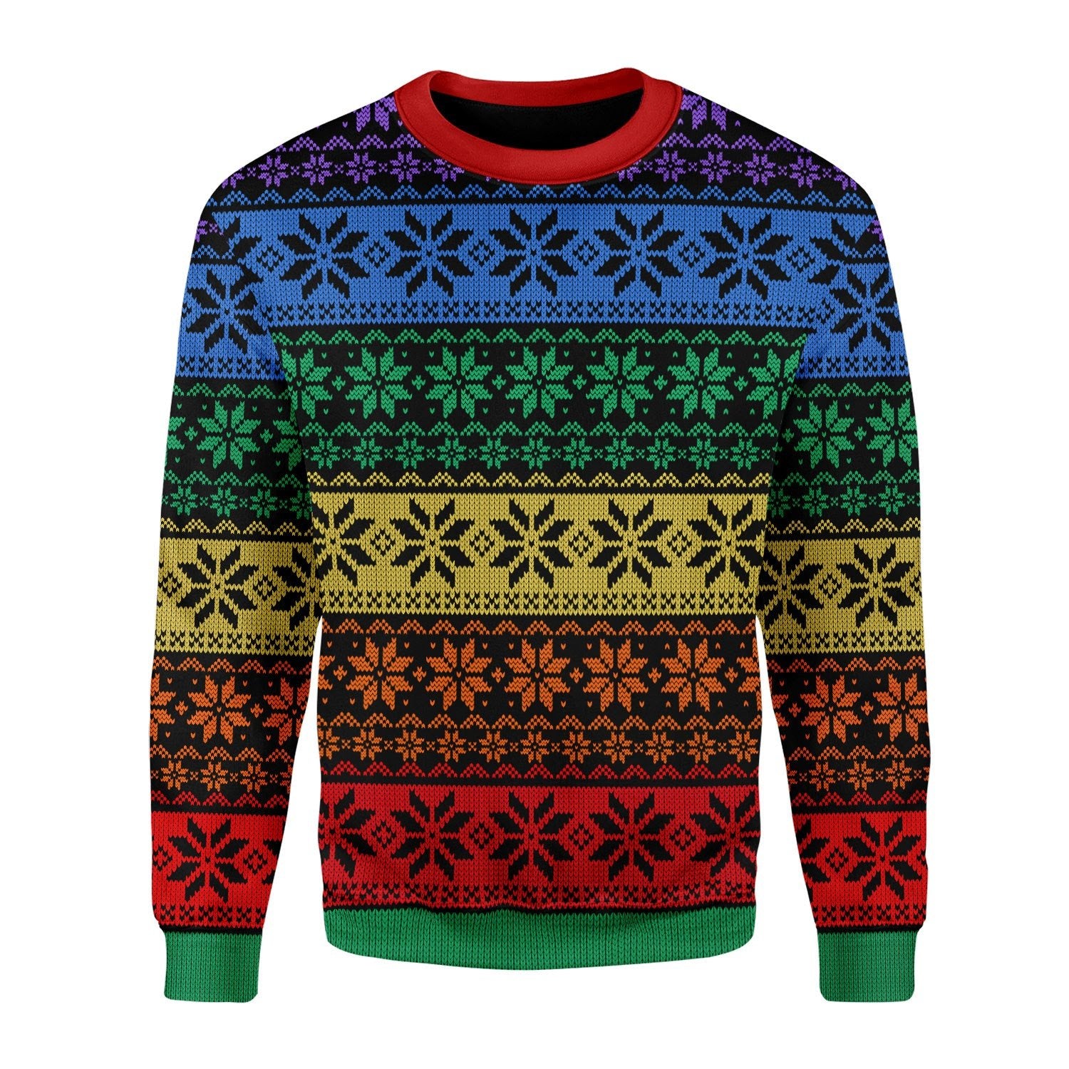 Customspig Christmas Sweater LGBT Pride Flag 3D Apparel
