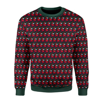 Gearhomies Christmas Unisex Sweater Red Among Us 3D Apparel