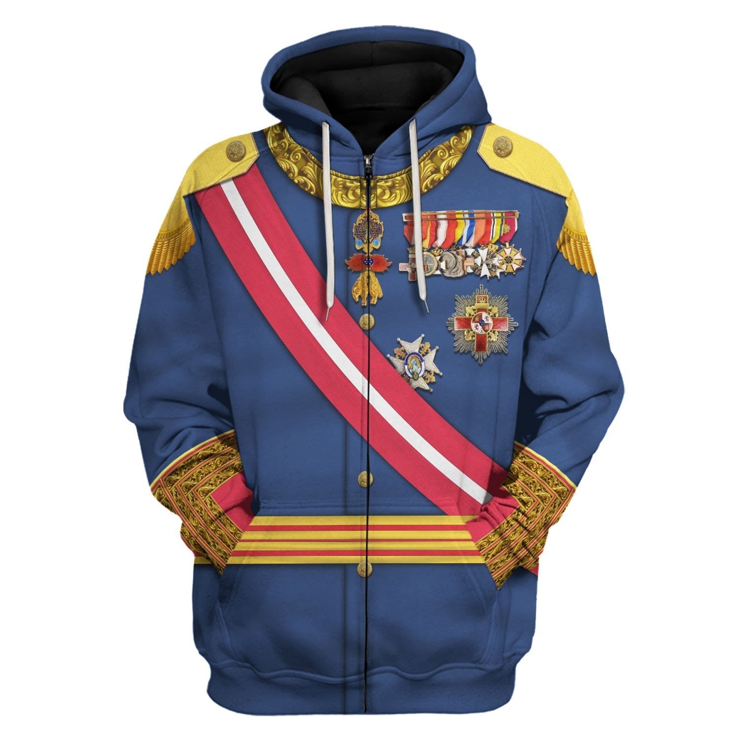 King Alfonso Xiii Of Spain Zip Fleece Hoodie / S Vn425