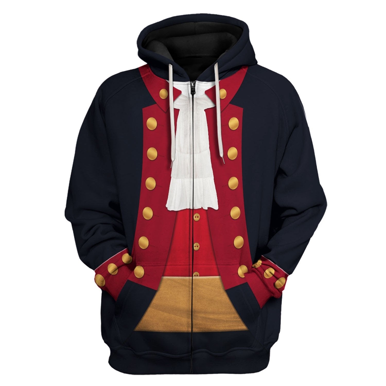 John Paul Jones Revolutionary War Uniform Fleece Zip Hoodie