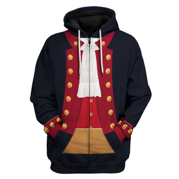 John Paul Jones Revolutionary War Uniform Fleece Zip Hoodie