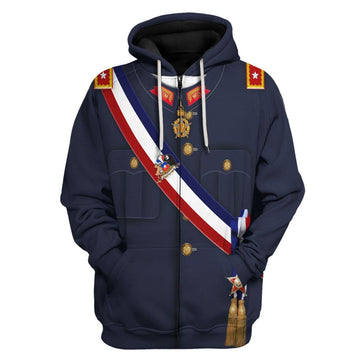 Augusto Pinochet Fleece Zip Hoodie