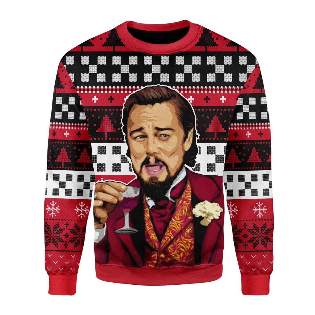 Gearhomies Christmas Unisex Sweater Laughing Leo Meme 3D Apparel