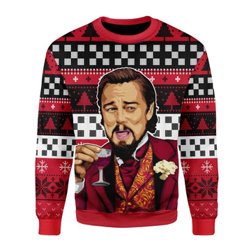 Gearhomies Christmas Unisex Sweater Laughing Leo Meme 3D Apparel