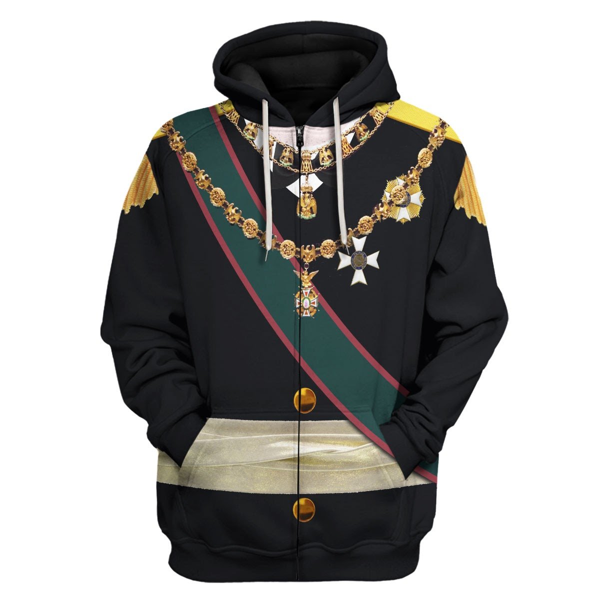 Maximilian I Of Mexico Zip Fleece Hoodie / S Qm896