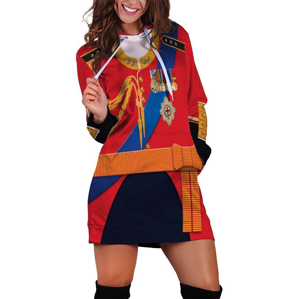 Elizabeth Ii England Uniform Dress Hoodie / Xs Dr001