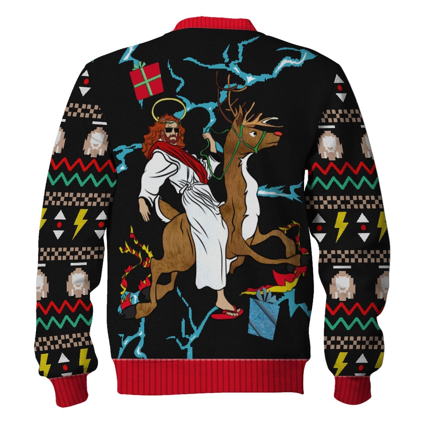 Customspig Unisex Tops Pullover Sweatshirt Jesus Christmas 3D Apparel