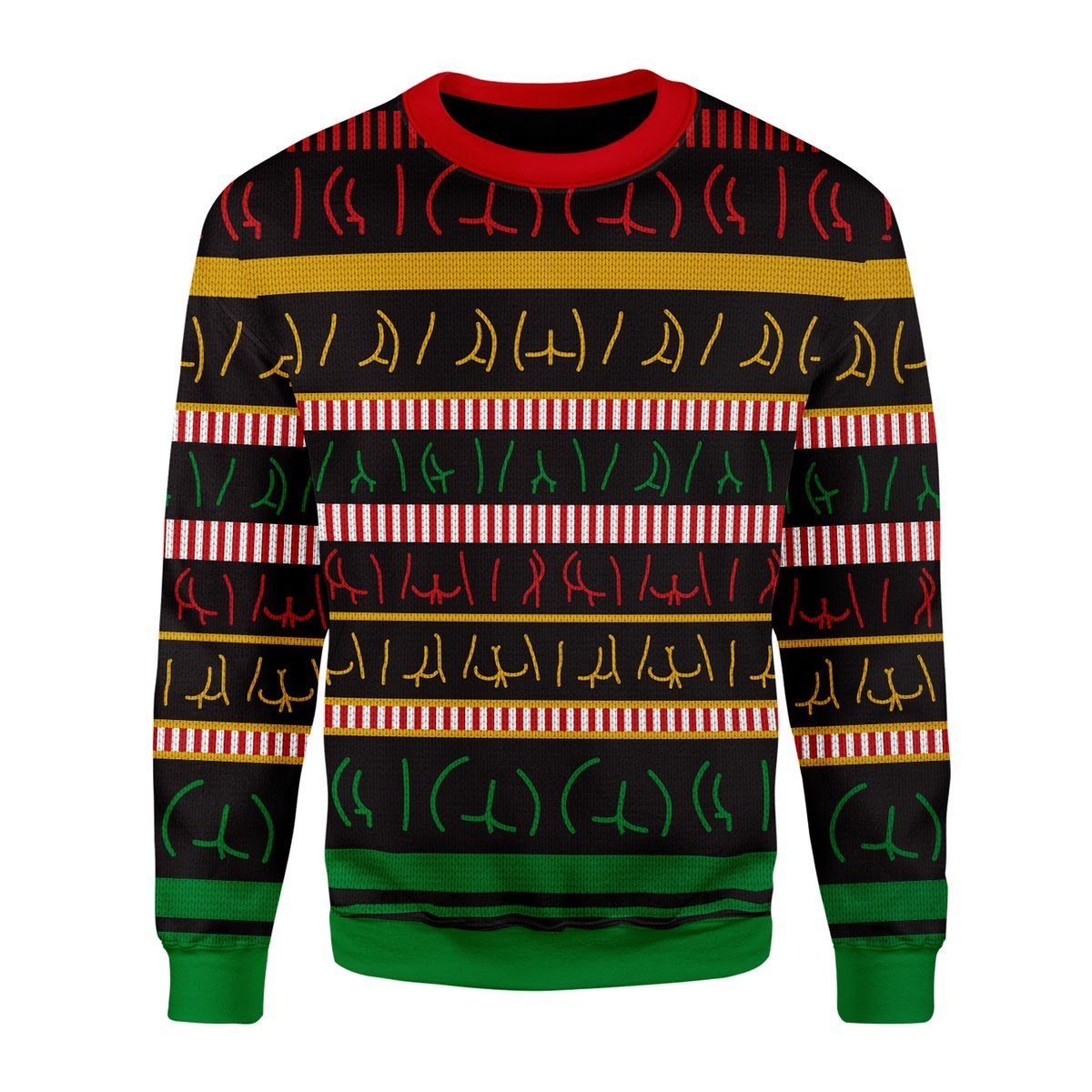 Gearhomies Christmas Unisex Sweater Butts Wall Ugly Christmas 3D Apparel