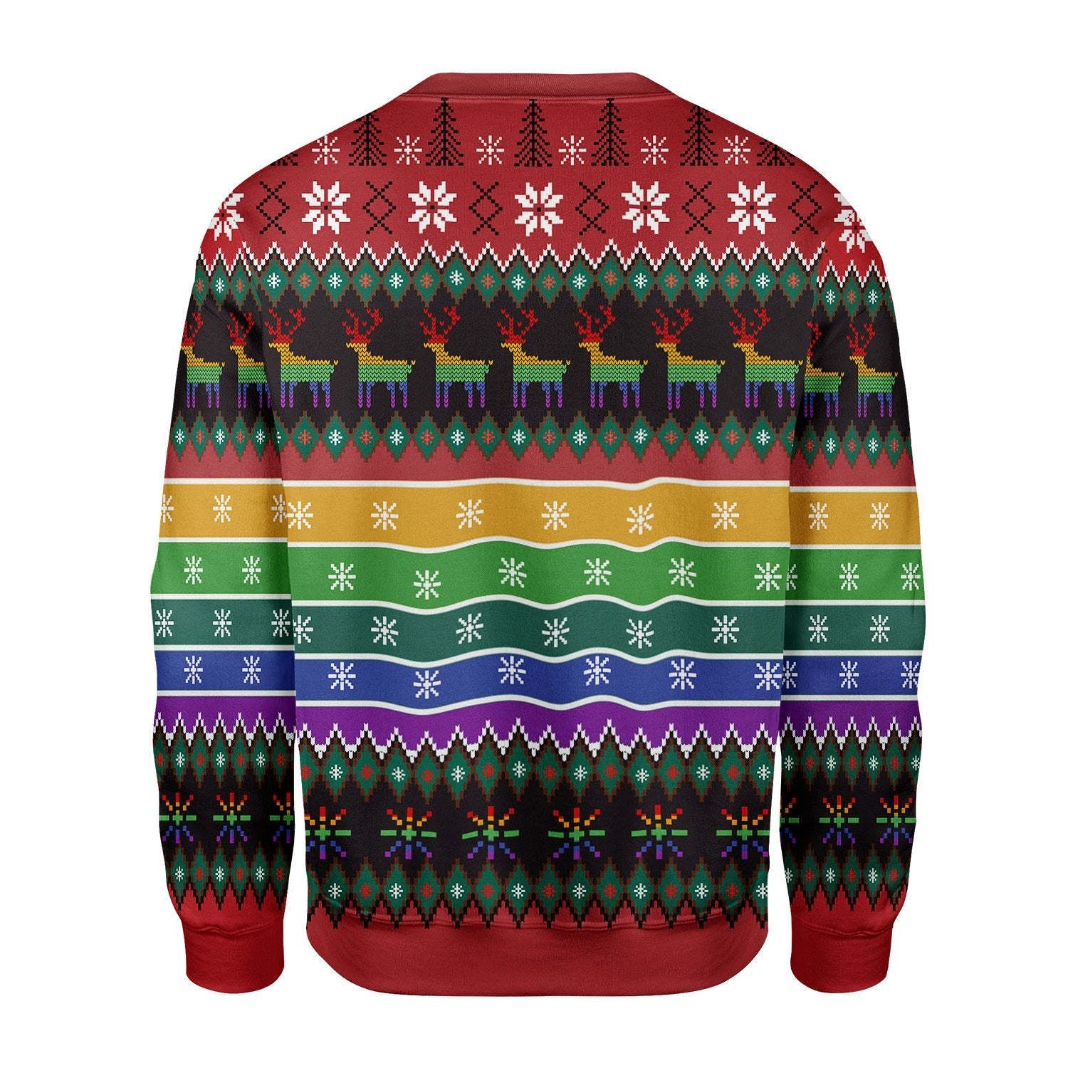 Customspig Christmas Sweater Unicorn LGBT Pew Pew 3D Apparel