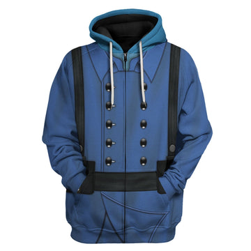 World War 1 Uniform French Soldiers Fleece Zip Hoodie